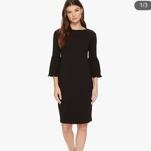 Calvin Klein Black Bell-Sleeve Sheath Dress